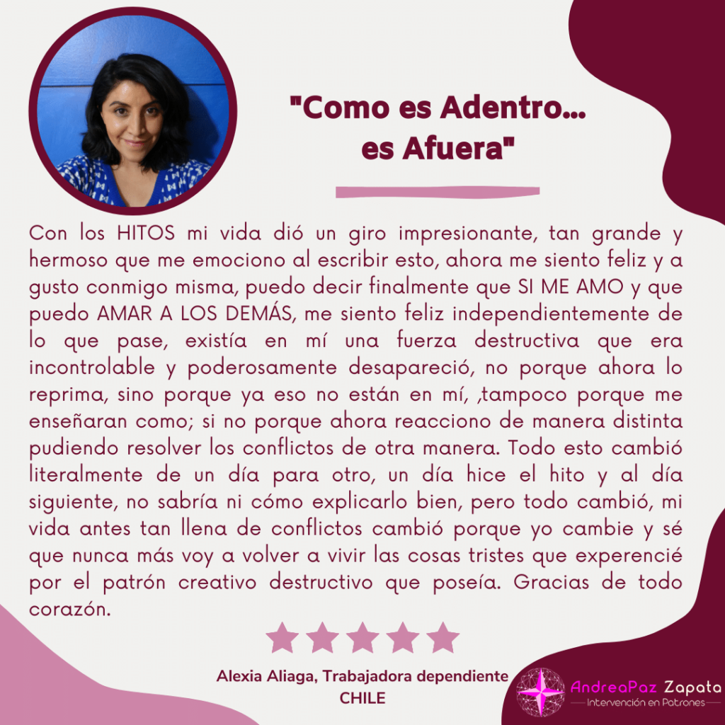 andra paz zapata, programa hito, remocion de patrones, intervencion en patrones, psicologa, creadora