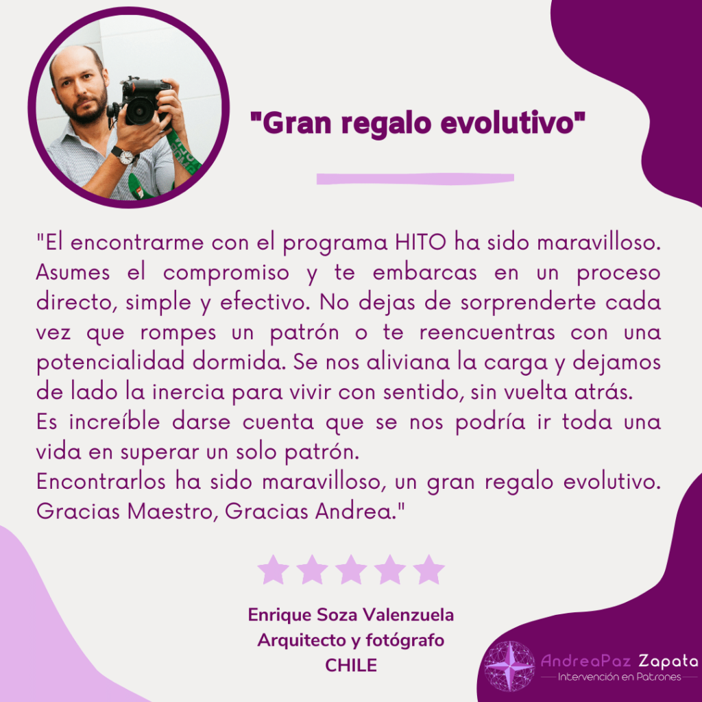 andra paz zapata, programa hito, remocion de patrones, intervencion en patrones, psicologa, creadora