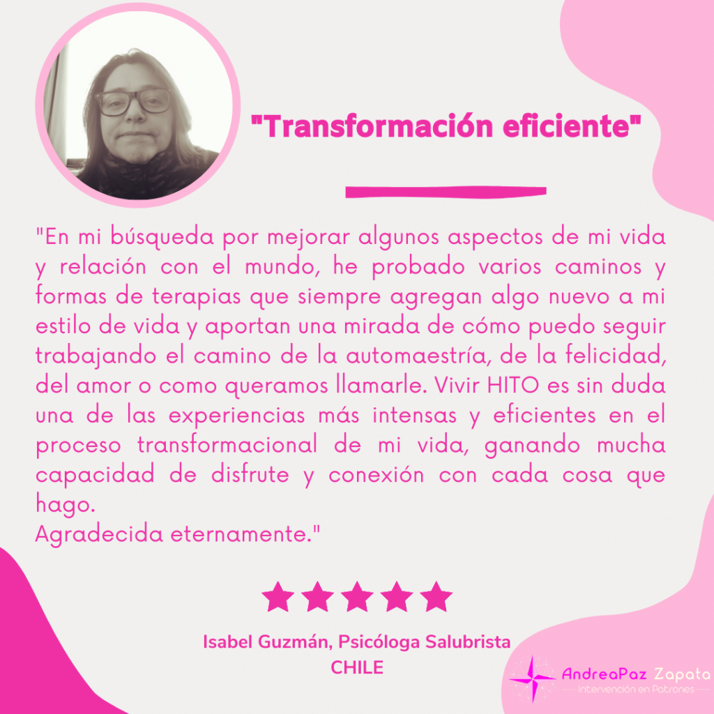 andra paz zapata, programa hito, remocion de patrones, intervencion en patrones, psicologa, creadora
