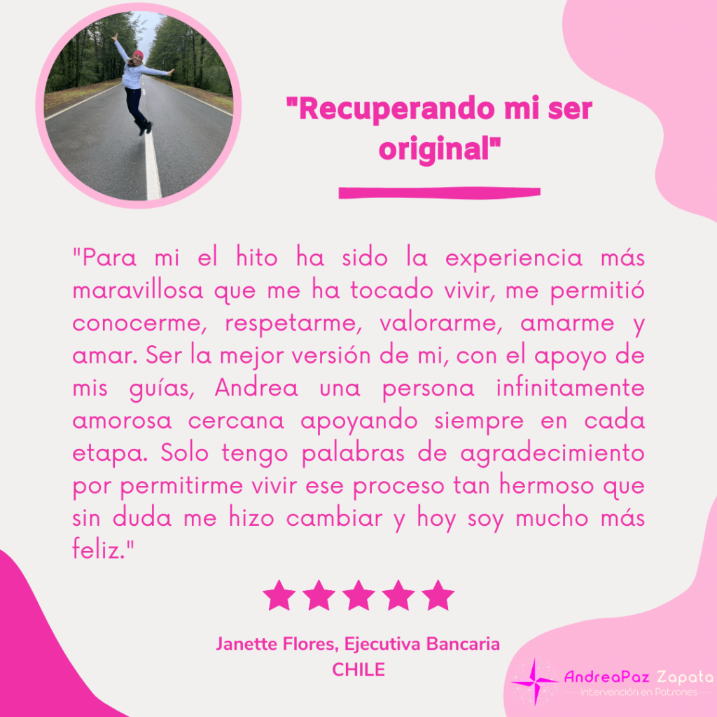 andra paz zapata, programa hito, remocion de patrones, intervencion en patrones, psicologa, creadora