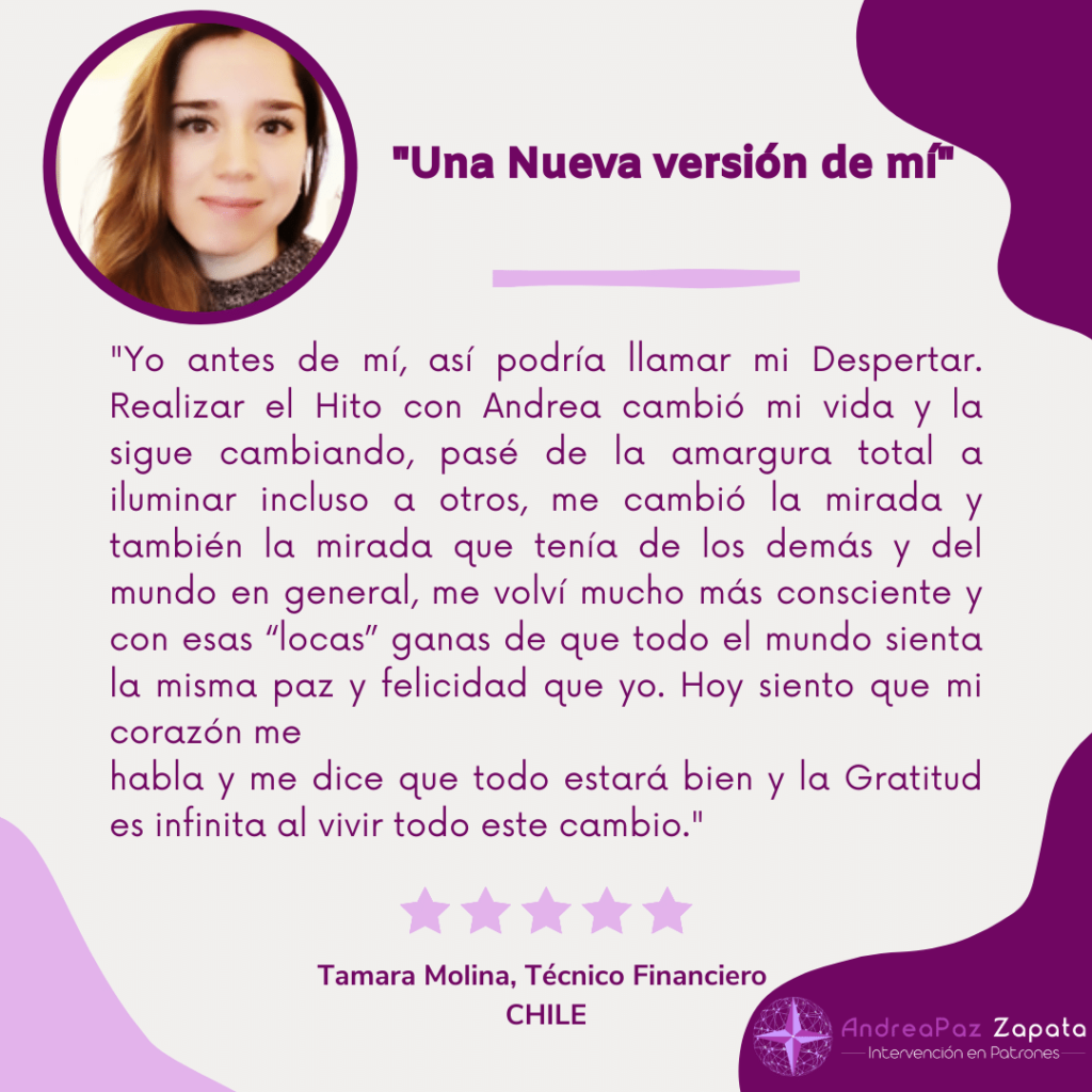 andra paz zapata, programa hito, remocion de patrones, intervencion en patrones, psicologa, creadora